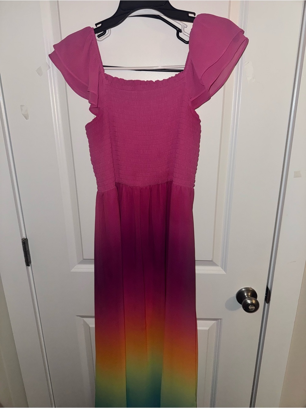Justice Pink Ombre Flutter-Sleeve Maxi Dress